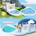 White Bounce House Toddler House, Bouncy House for Kids 3-6 Mini Bouncer, Indoor Outdoor Inflatable Bounce House for Kids and Adults, 118.5*68.9*59 Inches