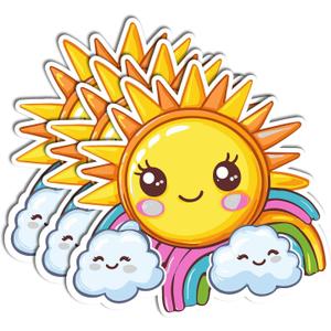 3PCS Rainbow Sticker for Kids  Cute Boho Vinyl Sticker Pack, Waterproof Decals for Water Bottle, Laptop, Scrapbook, Skateboard, Decorations for Classroom, Wall Use