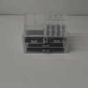 Masirs Clear Makeup Organizer with Mirror  16-Compartment Cosmetic and Jewelry Holder, 4-Drawer Vanity Storage, Elegant Clear Design for Makeup and Accessories