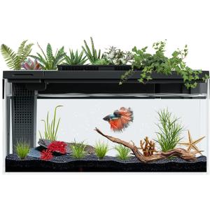 3.7 Gallon Betta Fish Tank self Cleaning, Smart Aquarium Aquarium kit with Filter Light Water Pump