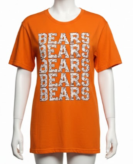 Orange Bears Shirt Size XL