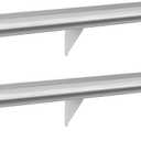Stainless Steel Shelf 12" x 72", 2 Pack NSF Wall Mounted Commercial Metal Shelving with Backsplash for Restaurant, Utility Room, Kitchen and Garage
