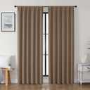 Gwine Brown Blackout Curtains for Bedroom 90 inches Long 2 Panels Set, Solid Noise Reducing Thermal Insulated Blackout Curtains for Living Room with Rod Pocket, Each 50" Wx90 L