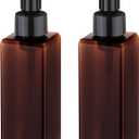 UUJOLY Foaming Soap Dispenser 1L (33.8oz) Refillable Plastic Pump Bottle for Liquid Soap, Shampoo, Body Wash (2 Pcs) (Amber)