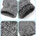 Glooarm 2 Pairs Fingerless Gloves for Women Men Winter Thick Caremere Warm Knit Stretchy Unisex Adults (M)