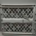 MYPET Paws Portable Pet Gate: 26-40" Wide Expandable, Pressure Mounted No Tools Needed, Durable Dog Gate for Doorways, Made in USA, 23" Tall, Fieldstone Gray