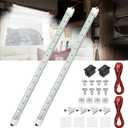 Linkstyle 2PCS 12V Interior LED Light Bar, 48 LEDs Slim Light Strip with Switch, 6500K White Lighting Lamp for Car Truck RV Van Trailer Boat