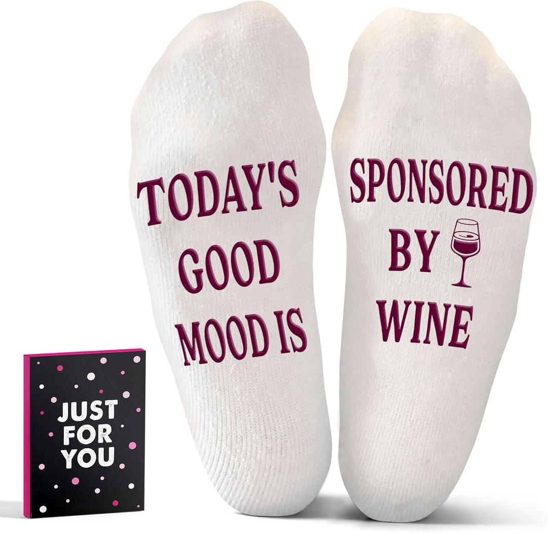 VICRAZY Wine Gifts for Men, Women - Funny Socks - Gifts for Lovers - Stuff, Stocking Stuffers