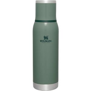 Stanley Adventure-To-Go Vacuum Bottle 25 oz | Wide Mouth with Leakproof Cup Lid | Keep Drinks Hot or Cold | Packable for Travel | Insulated Stainless Steel Thermal Bottle | BPA-Free | Hammertone Green