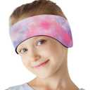 HeySplash Swimming Headband, Swimming Earplugs Ear Band Swimmer Ear Protection Kids Ear Plugs, Elastic Neoprene Ear Guard and Hair Guard for Kids & Toddlers, Keep Water Out and Hold Earplugs in (Tie-dye Pink)