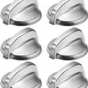 Fetechmate WB03T10325 Knobs Heavy Metal Knobs Burner Control Knobs Replacement for G-E Appliance, Stove Knobs Replace 2691864 PS3510510 AP5690210 6 Pack Silver Stainless Steel Knobs