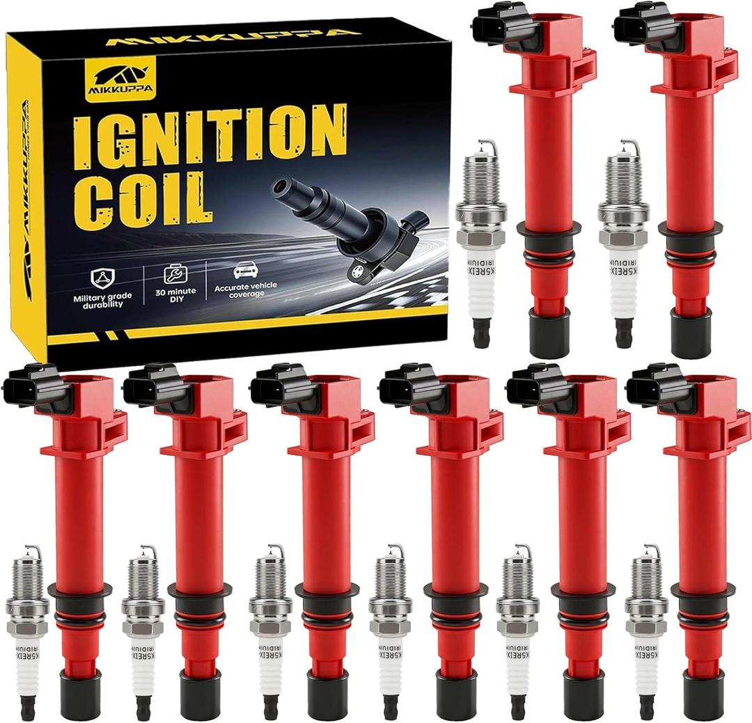 MIKKUPPA UF270 Ignition Coil Packs and Spark Plug Replacement for 2002-2008 Dodge Ram 1500, 2000-2008 Durango, 2005-2007 Dakota, 1999-2008 Jeep Grand Cherokee, 2002-2008 Jeep Liberty, Set of 8