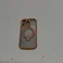 BERFY for iPhone 16 Pro Case, Compatible with MagSafe, Built in Privacy Screen Protector and 360 Spin Magnetic Stand, Anti-Spy Full Body Shockproof Clear Phone Case for 16 Pro 6.3", Desert Gold