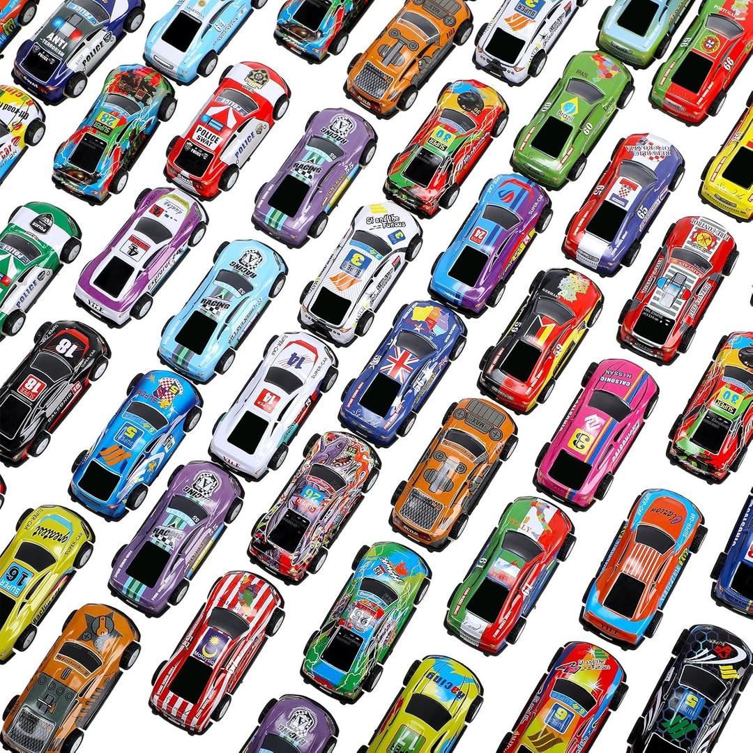 Vinsot 60 Pcs Pull Back Cars, Mini Die Cast Race Cars Vehicles Bulk, Favors Car, Treasure Box Goodie Bag Stuffers, Birthday Gift(Stylish)