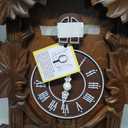 Rylai Vintage Cuckoo Clock Handcrafted Wooden Wall Clock for Home Décor | Large Size 13x9.5 Inch Traditional Germany Design Volume Control Coo-Coo Auto Night Sensor Brown/White
