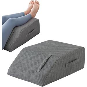 MEGCXIT Leg Pillow Elevation Blood Circulation, Leg Wedge for Elevation for Swelling, Leg Elevating Pillow for After Surgery, Memory Foam Foot Knee Pillow for Back Sleeping 24×22×8 Inch Dark Grey