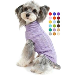 Dog Sweater for Small - Warm Winter Turtleneck Knit Dog Sweaters Soft Pet Cat Clothes Christmas Coat Indoor Outdoor Use for Puppy Kitten Male Female Girl Boy Pets, Small