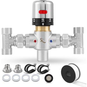 Adjustable Temperature Bypass Sensor Valve Kit for Instant Hot Water Recirculating System Replacement for The Plastic Sensor Valve Compatible With 500800, 500805
