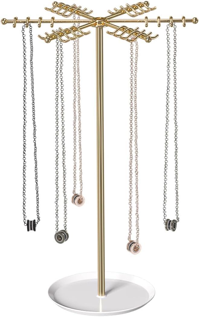 Necklace Holder Organizer,Jewelry Chains Display Stand for Vendors Selling,Jewelry Tree for Girls (Gold)