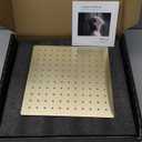 Kurpot Gold Shower System, 10'' Square Rainfall Shower Head with Handheld Combo Spray, Bathroom Brushed Gold Shower Faucet Set with Valve, 59'' Shower Hose, Shower Trim Kit and Diverter, Wall Mounted