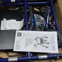 Medline Rollator Walker with Seat, Steel Rolling Walker with 6-inch Wheels Supports up to 350 lbs, Medical Walker, Blue