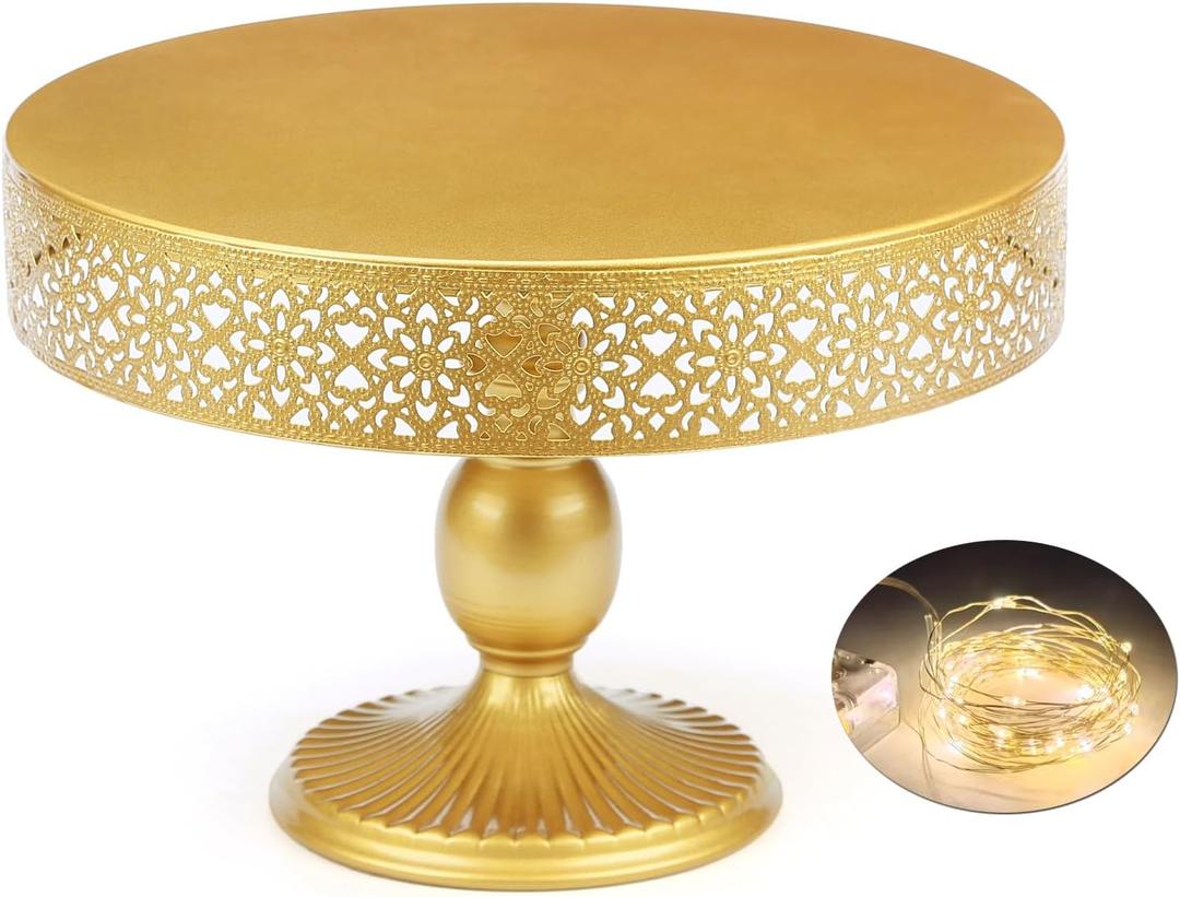 12 Inch Cake Stand Round Cupcake Stands Metal Dessert Display Cake Stands, Gold
