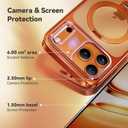 CASEKOO Glossy 360 Spin Magnetic Stand for iPhone 17 Pro Max Case [Fit for MagSafe][17FT Military Protection] Slim Hand-Polished Frame Titanium Alloy Sturdy Stand 6.9", Glossy Cosmic Orange