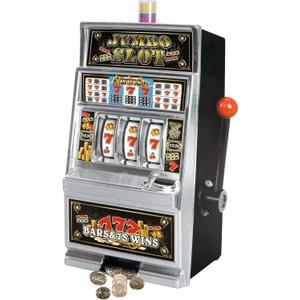 Jumbo 15" Slot Machine Coin Bank | Casino Toy Slots Piggy Bank | Flashing Lights and Jackpot Sounds