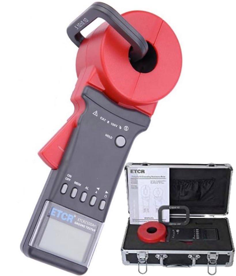 ETCR2100A+ Ground Earth Resistance Clamp Tester 0.01-200 Earth Loop Resistant Clamp Meter with LCD Display for Electric Power Telecommunications Oil Field