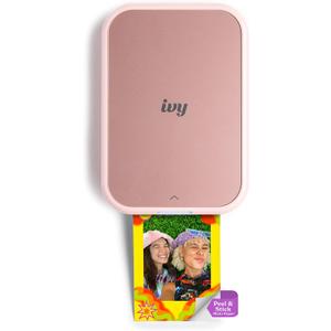 Canon Ivy 2 Mini Photo Printer, Print from Compatible iOS & Android Devices, Sticky-Back Prints, Blush Pink