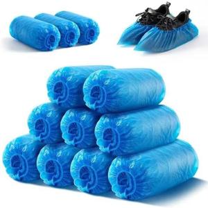 HUADYMEET Shoe Covers Disposable Non Slip For Indoors 100Pack(50 Pairs) Waterproof Shoes Protector Cover Durable Boot Booties Covers Fits up to size 11 US Men and 13 US Women,Large,Blue