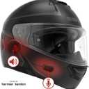 Sena Impulse DOT Flip Up Modular Bluetooth Helmet w/Sound by Harman Kardon Dual Visor Helmet with Integrated Mesh Intercom System / MP3 / Voice Dial (Matte Black, Medium) (Black, M)