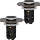 Hibbent 2 Pack 3 in 1 Bathroom Sink Drain Strainer, Pop Up Stopper with Removable Stainless Steel Filter Basket Hair Catcher, Sink Plug for 1.1''~2.36'' Basin, Brass Bullet Core, Oil Rubbed Bronze