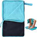 Wet Bag, Wet Dry Bag, Wet bag for swimsuit,Travel, Beach, Pool, Diapers, Dirty Yoga Gym Clothes, Waterproof Embedded Towel Wet Bag(Fleece)-Leakproof Wet Clothes Bag, Beach Travel Essentials (15.7*9.8inch, Blue)