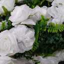 Flower Wall Backdrop, Artificial Floral Gorgeous 5D Silk Luxury Floral Backdrop Decor for Wedding Celebrations, Festive Party and Home Decorating, Quick Assembly and Storage, 4ftx8ft, White Rose.
