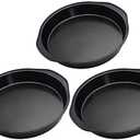 Tebery 3 Pack Round Cake Pan Set for Baking, 8 Inch Nonstick Circle Cake Pans with Wide Handle, 3 Pieces Layer Cake Tin Cheesecake Mold for Birthday Wedding