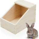 Maxcheck 1 Pack Wood Rabbit Nesting Box, 18x12x12 Inch Wooden Hutch Hideout for Breeding, Natural Burrow Den Alternative for Rabbits & Small Animals