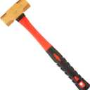 QTLCOHD 1 lb Brass Hammer, Fiberglass Sledge Hammer with Handle, Non-Sparking, Die-Forge, 11"