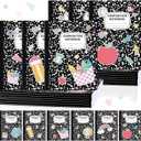 12 Pack Large Composition Notebooks Bulk 9.8 × 7.5 in Wide Ruled Hard Cover Composition Book Assorted Marble Journal College Ruled Paper for College Office Back to School Supplies(Black and White)