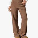 Verdusa Women's Fold Over Elastic Low Waist Lounge Pants Straight Leg Casual Sweater Pants S