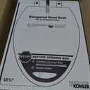 KOHLER 4636-RL-0 Cachet ReadyLatch Elongated Slow Close Toilet Seat, Soft Close Toilet Seat Quiet Lid, Contoured Grip-Tight Bumpers Installation Hardware, Apartment Essentials, White