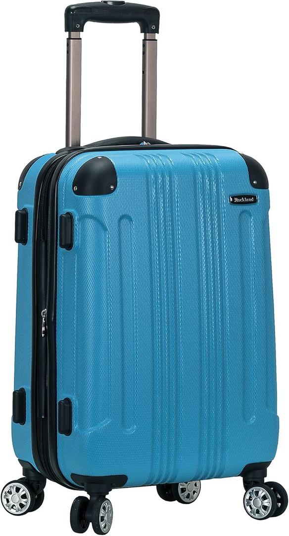 Rockland London Hardside Spinner Wheel Luggage, Turquoise, Carry-On 20-Inch