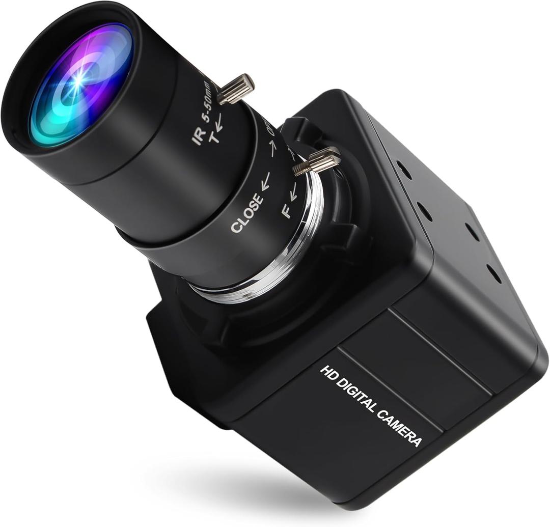 Magnolia High Speed 800P 120fps 480P 210fps USB Camera Global Shutter Monochrome HD Webcam with 5-50mm Telephoto Lens, 10X Manual Zoom Golf Swing Webcamera for Raspberry Pi Windows Mac