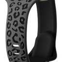 CreateGreat Slim Leopard Engraved Bands Compatible with Apple Watch Band 41mm 40mm 38mm 49mm 46mm 45mm 44mm 42mm Women, Cheetah Silicone Strap for iWatch Series 10 9 8 7 6 5 4 3 2 1,Ultra,SE (Athlete Grey & Black)