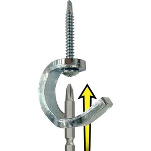 Drill Hook Self-Tapping Power-Driven Hook Screw, 2-Pack  Installs with Drill or Impact Driver for Fast Garage, Shop & Home Organization