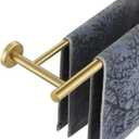 JQK Double Towel Bar, 24 Inch Brushed Gold Bath Towel Rack for Bathroom, Stainless Steel Towel Holder Wall Mount, Total Length 27.16 Inch, TB100L24-BG