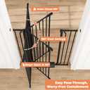 50" Extra Tall Baby Gate No Drilling, Auto Close Dog Gate, Black