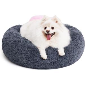 MIXJOY Orthopedic Dog Bed Comfortable Donut Cuddler Round Pet Beds Ultra Soft Washable Dog and Cat Cushion (23'', Grey-Blue)