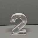 Pooqla LED Light Up Numbers, Warm White and Cool White Decorative Lighted Marquee Numbers, Light Up Numbers for Boys Girls Party, Wedding, Bar, Night Light, Room Decor, Birthday Decoration, Number 2