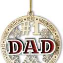 5 x #1 Dad Wooden Christmas Ornament  Best Dad Ever 2024, Fathers Day Tree Dcor, Hero Ornament